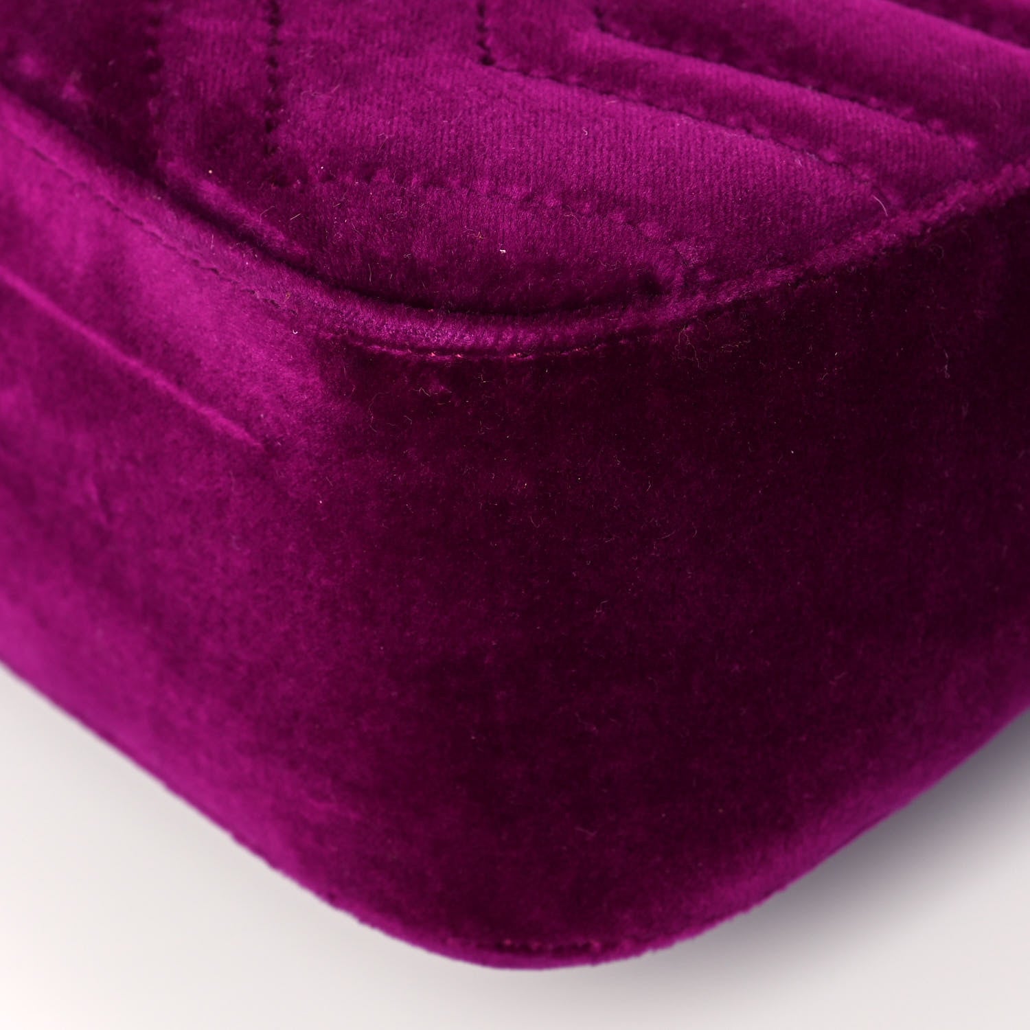 Gucci Velvet Matelasse Medium GG Marmont Shoulder Bag Fuchsia Violet Cyclamen 12 of 14