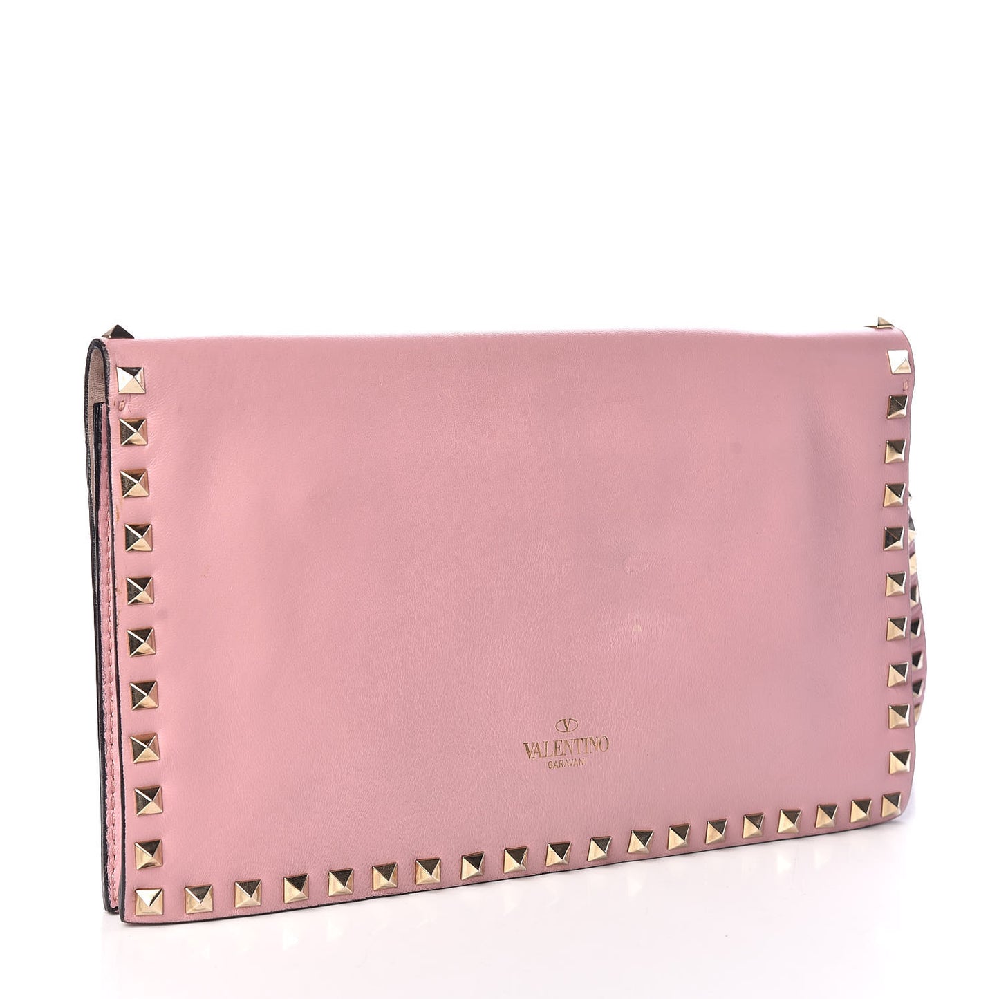 Nappa Rockstud Wristlet Clutch Geranio
