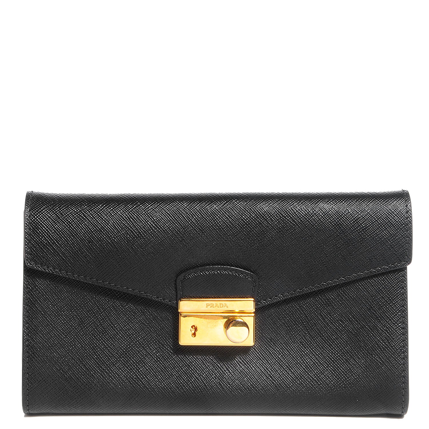 Prada Saffiano Sound Clutch Nero Black 1 of 9