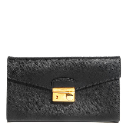 Prada Saffiano Sound Clutch Nero Black 1 of 9