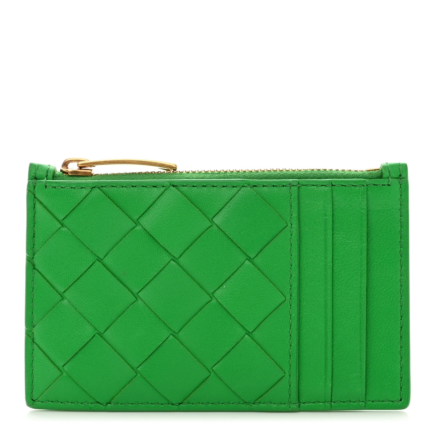 Bottega Veneta Nappa Intrecciato Zipped Card Case Parakeet 1 of 6