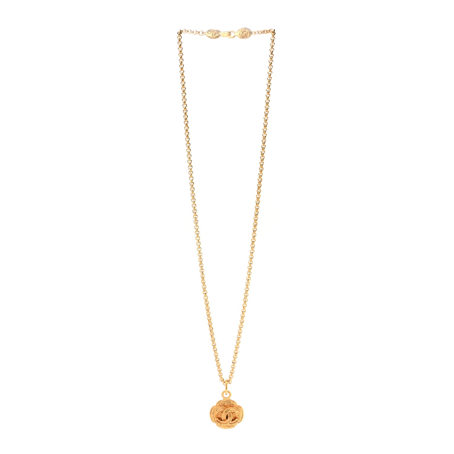 Chanel Metal CC Medallion Chain Necklace Gold 2 of 5