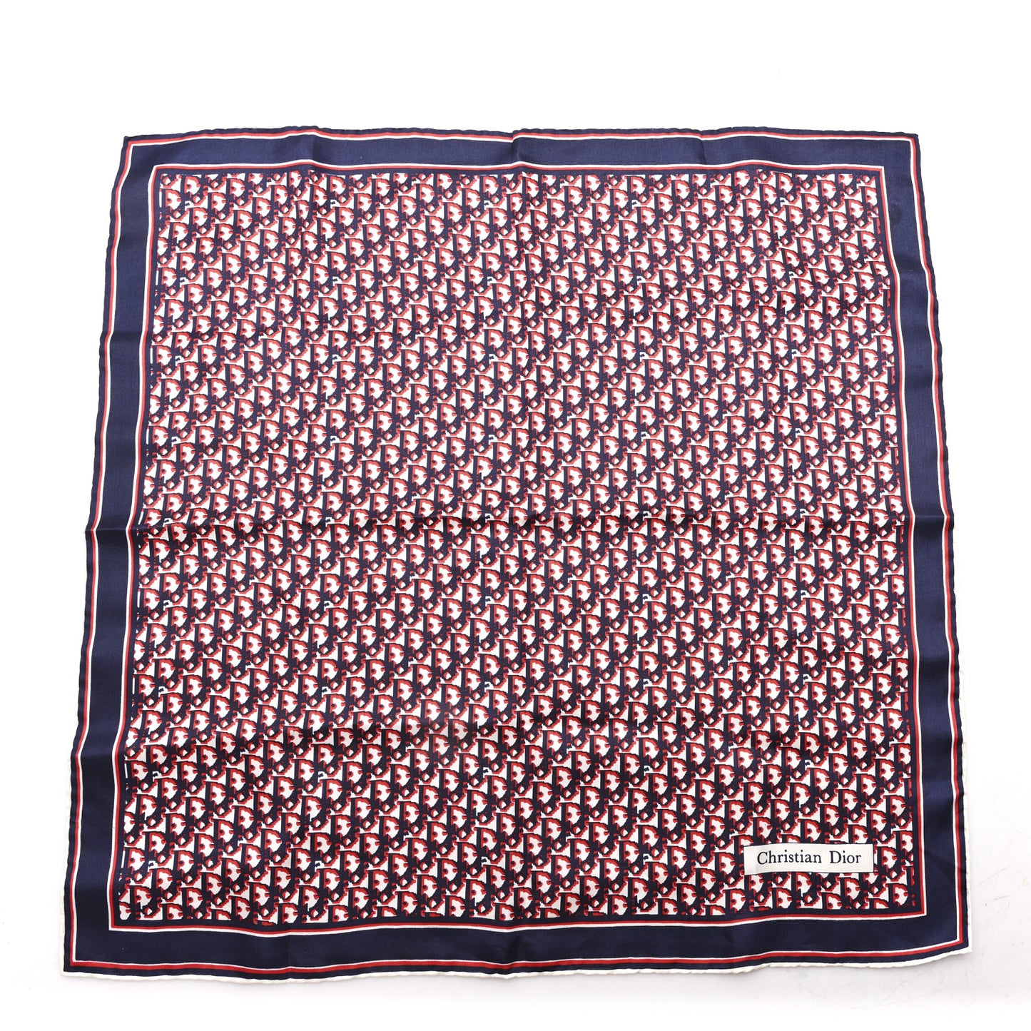 Silk Oblique Scarf Blue Red