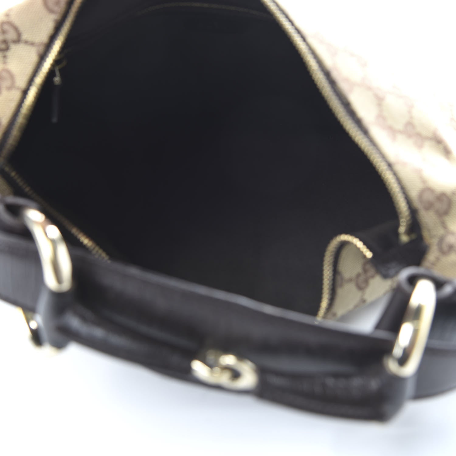 Gucci Monogram Medium Horsebit Chain Hobo Dark Brown 5 of 11