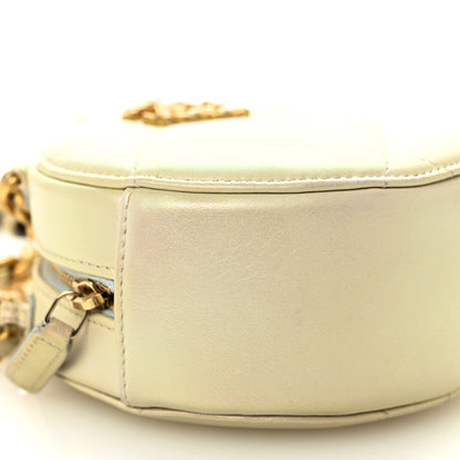 Chanel Iridescent Calfskin Quilted Chanel 19 Round Clutch With Chain White 9 of 10