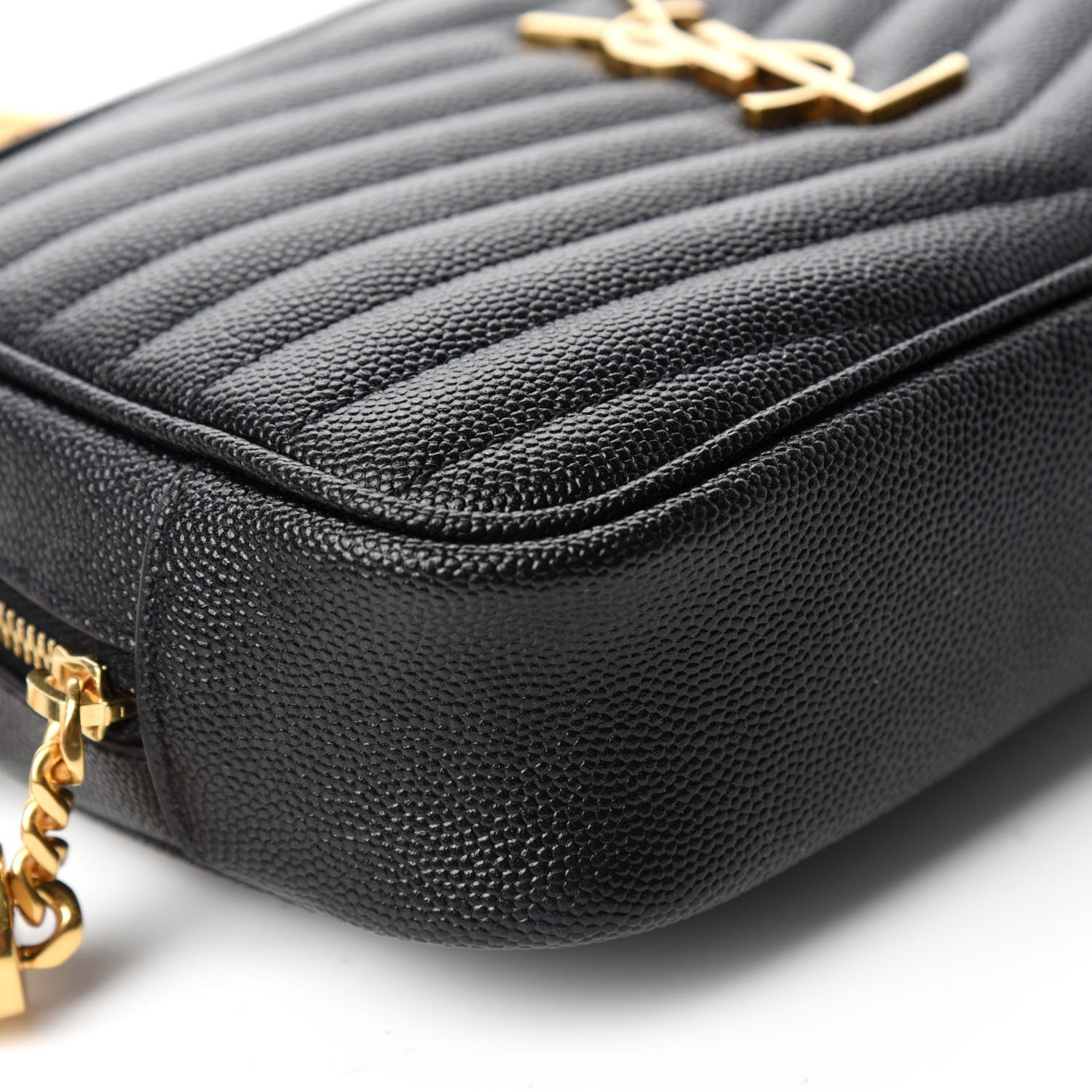 Saint Laurent Grain De Poudre Matelasse Monogram Mini Lou Camera Bag Black 6 of 11