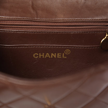 Chanel Lambskin Quilted Flap Shoulder Bag Brown 5 of 10