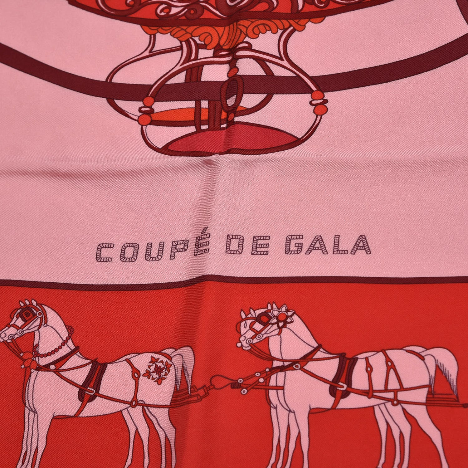 Hermes Silk Coupe De Gala Scarf 90 Rose Pale Rouge Fuchsia 3 of 6