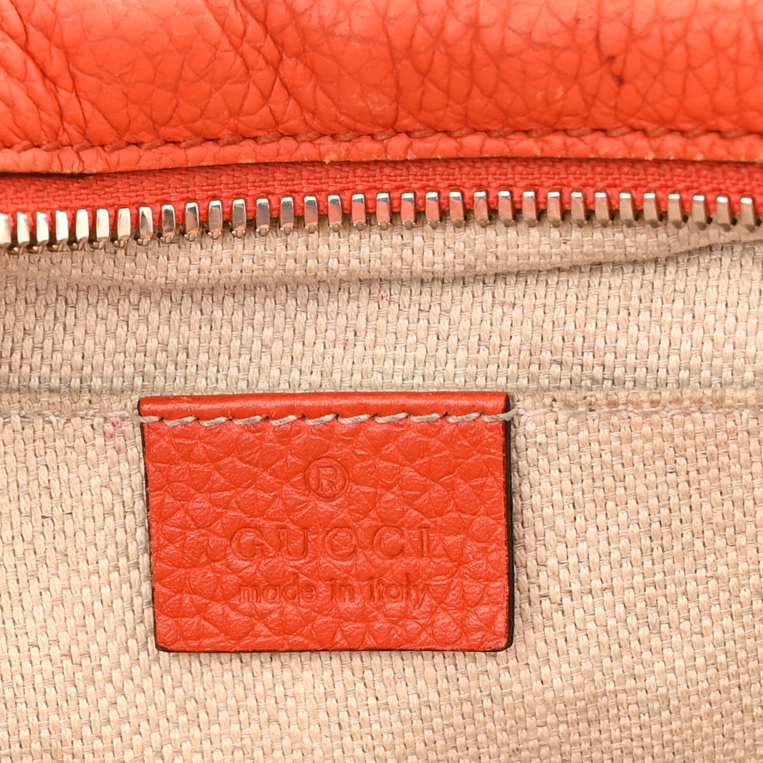 Gucci Pebbled Calfskin Small Soho Disco Bag Sun Orange 6 of 17