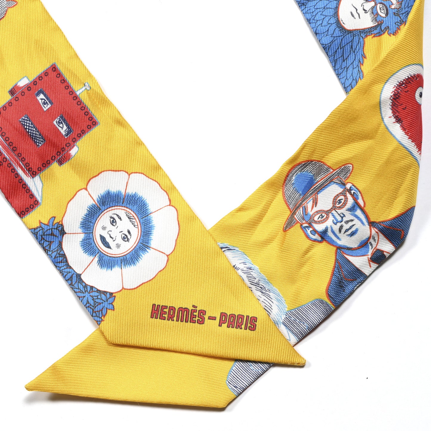 Silk Dress Code Twilly Jaune Vif Rouge White