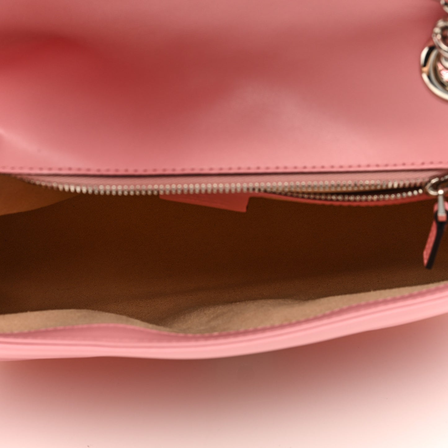 Calfskin Matelasse Small GG Marmont Shoulder Bag Wild Rose