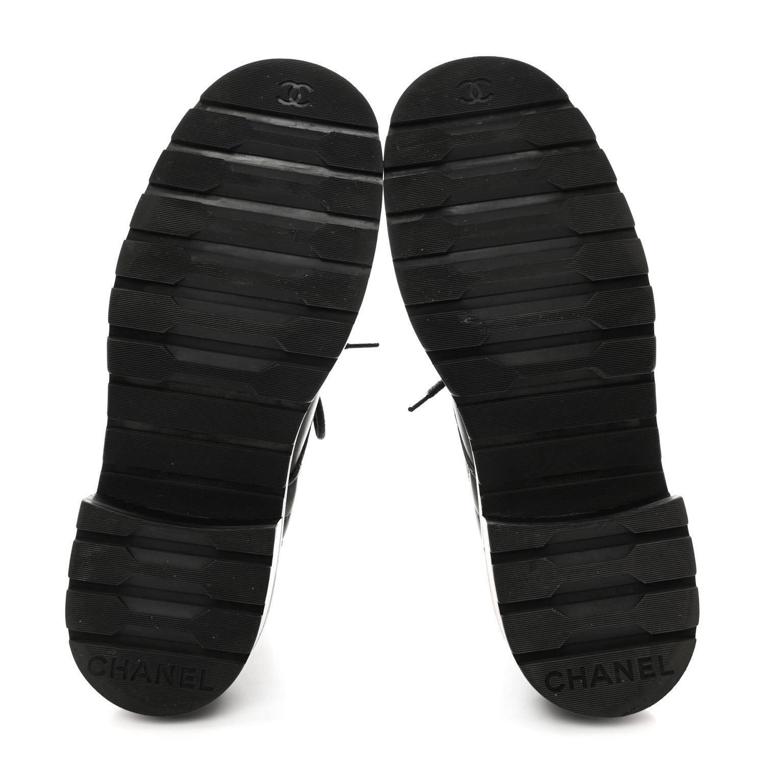 Chanel Shiny Lambskin Quilted Lace Up Combat Boots 38 Grey Black 5 of 8