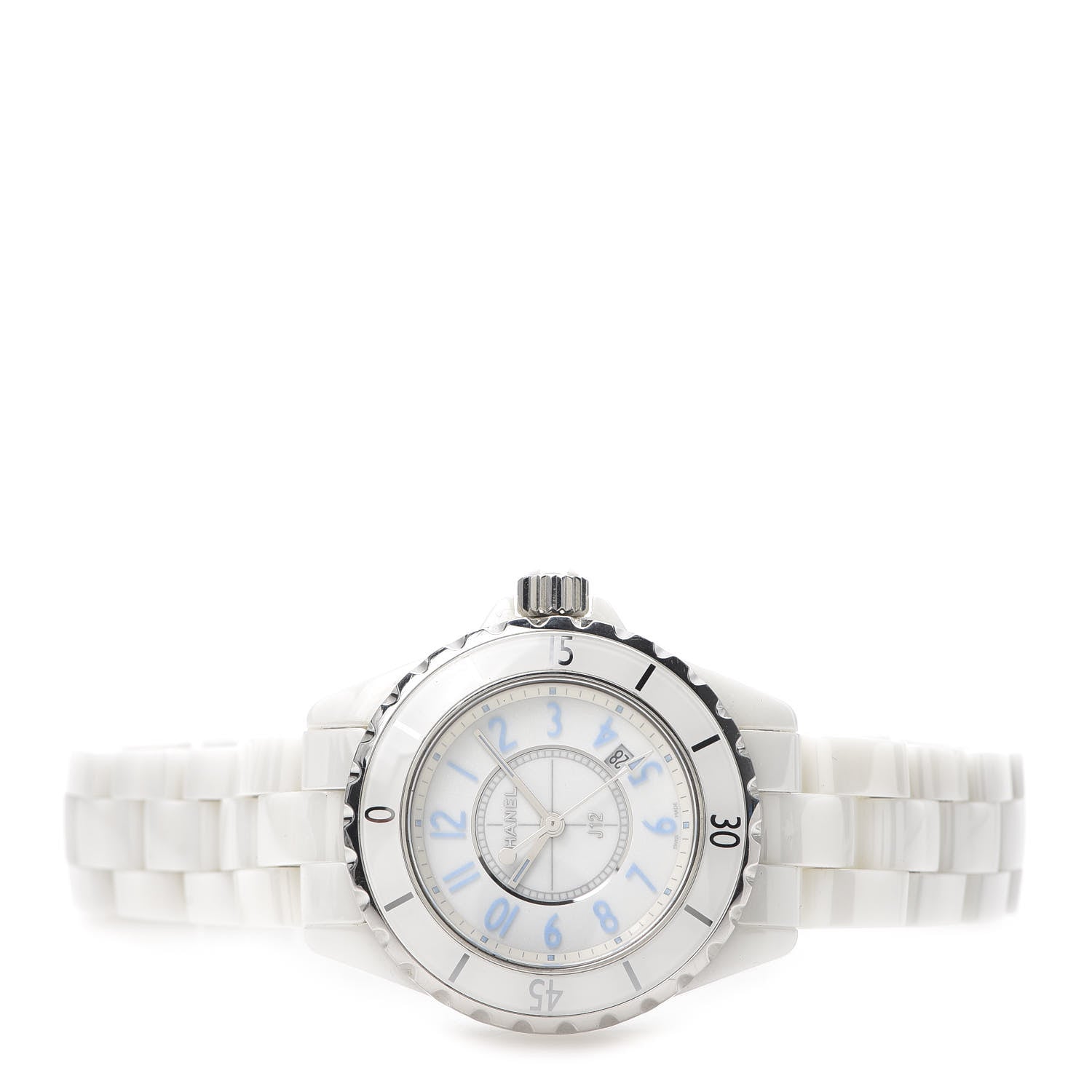 Chanel Stainless Steel Ceramic 33mm J12 Quartz Watch Blue 3 of 6