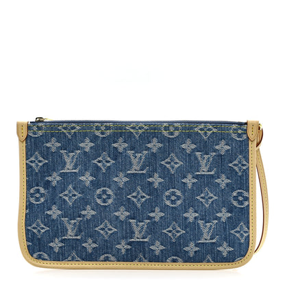 Louis Vuitton Denim Monogram Jacquard Neverfull MM GM Pochette Blue 1 of 6