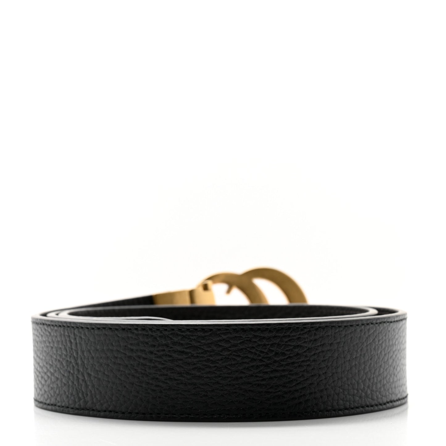 Dollar Calfskin Double G Reversible 37mm Belt 100 40 Black New Acero