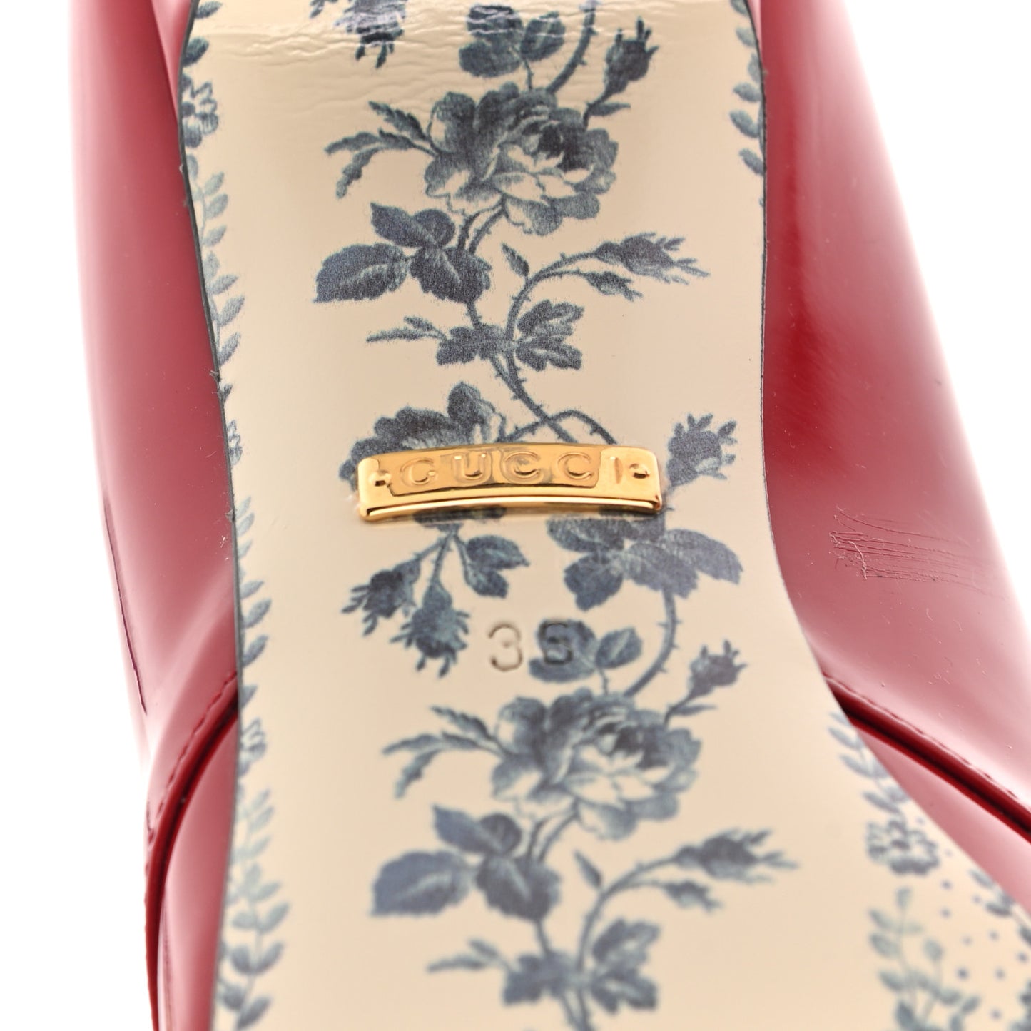 Vernice GG Victoire 55mm Loafer Pumps 36 Hibiscus Red