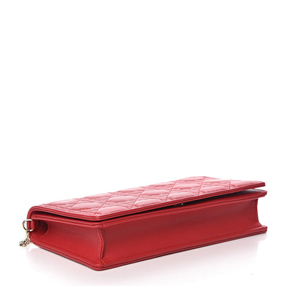 Christian Dior Lambskin Cannage Lady Dior Clutch Red 5 of 12