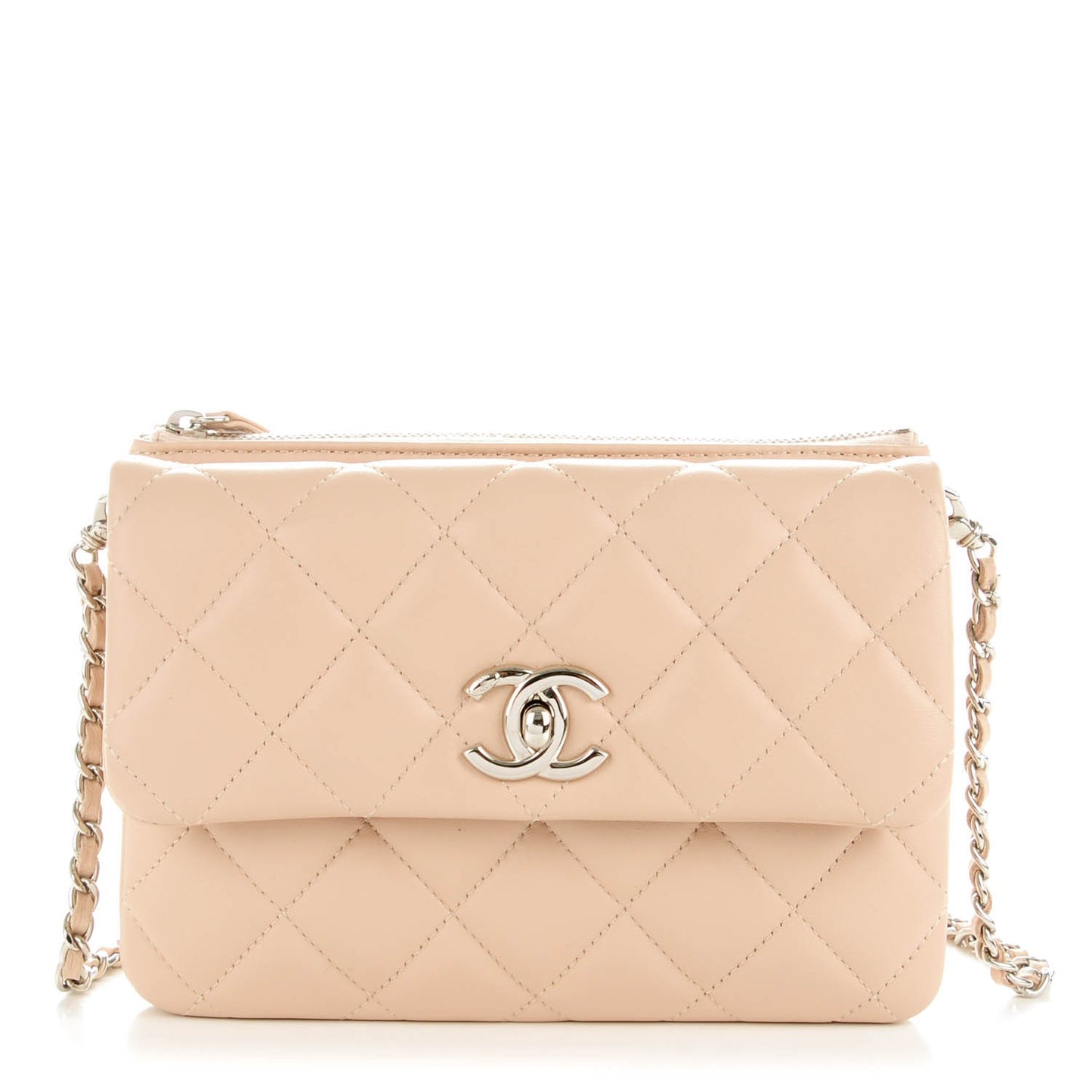 Lambskin Daily Zip Crossbody Light Pink