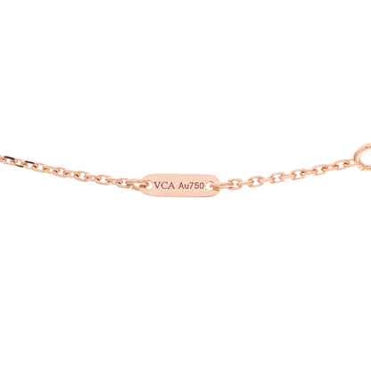 Van Cleef & Arpels 18K Rose Gold Carnelian Sweet Alhambra Pendant Necklace 5 of 7