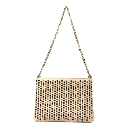 Christian Louboutin Calfskin Large Triloubi Paris Spikes Chain Bag Beige 1 of 4