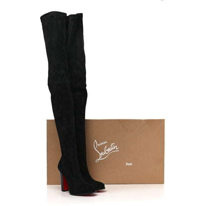 Christian Louboutin Veau Velours Verusch 100 Over The Knee Boots 38.5 Black 7 of 7