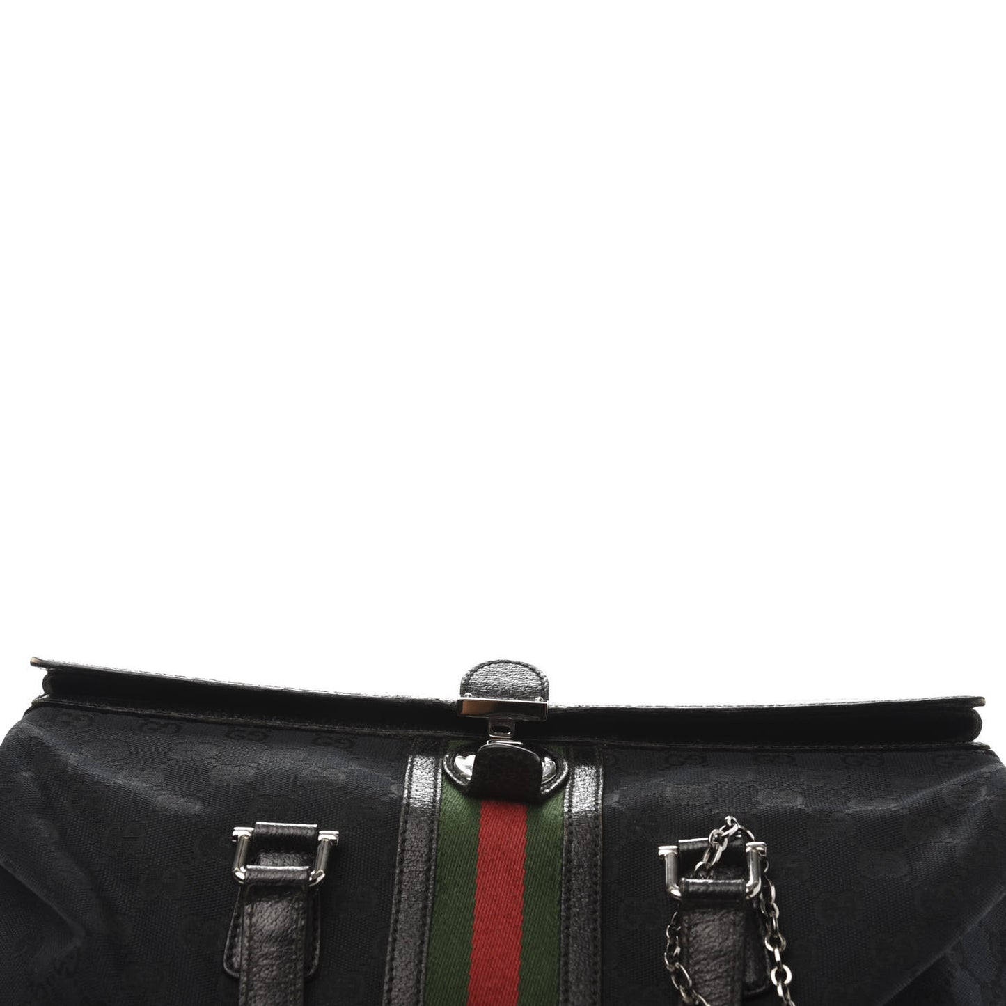 Monogram Web Large Treasure Boston Tote Black