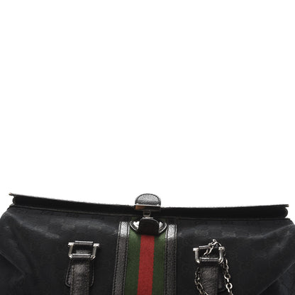Gucci Monogram Web Large Treasure Boston Tote Black 22 of 25