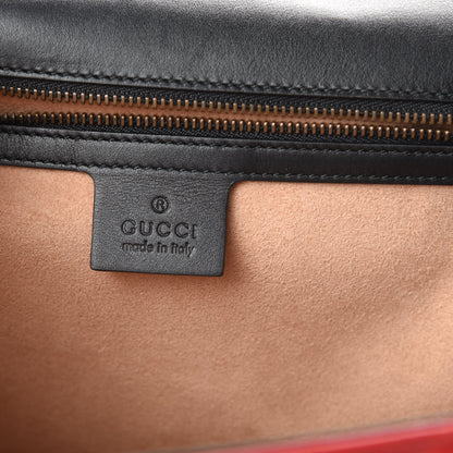 Gucci Calfskin Bamboo Trapuntata Queen Margaret Top Handle Bag Blue Agata Hibiscus Red Mystic White Sugar Pink 7 of 11
