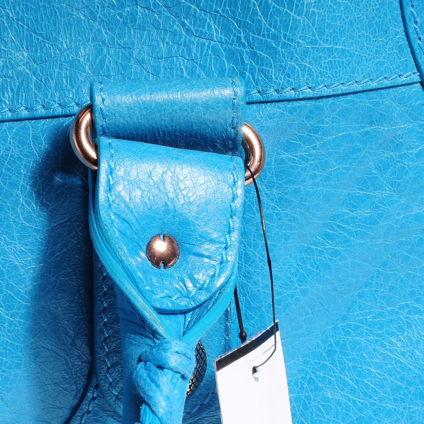 Agneau Giant 12 Rose Gold Hardware Weekender Bleu Paon