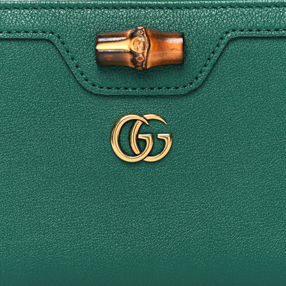 Gucci Wonka Grain Calfskin Diana Zip Around Continental Wallet Emerald 8 of 9