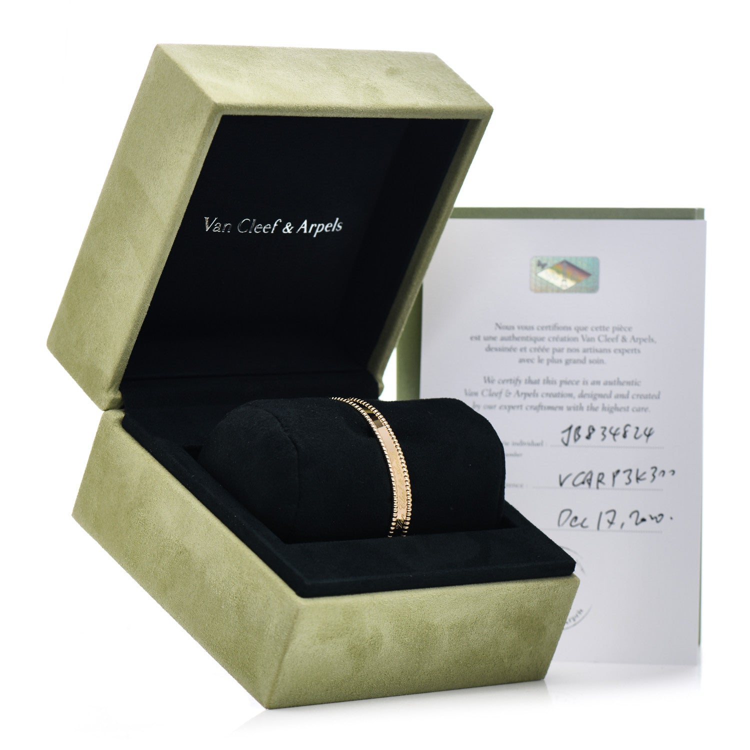 Van Cleef & Arpels 18K Yellow Gold Perlee Signature Bangle Bracelet S 5 of 5