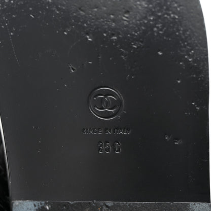 Chanel Lambskin Quilted Velcro Dad Chain CC Slide Sandals 35 Black 7 of 14