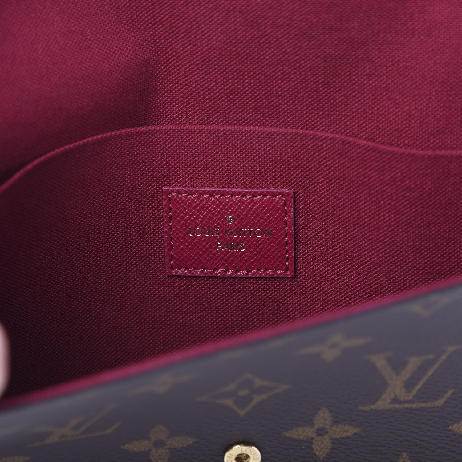Louis Vuitton Monogram Pochette Felicie Chain Wallet Fuchsia 5 of 8