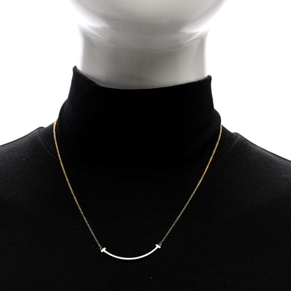 Tiffany 18K Rose Gold Small T Smile Pendant Necklace 3 of 4