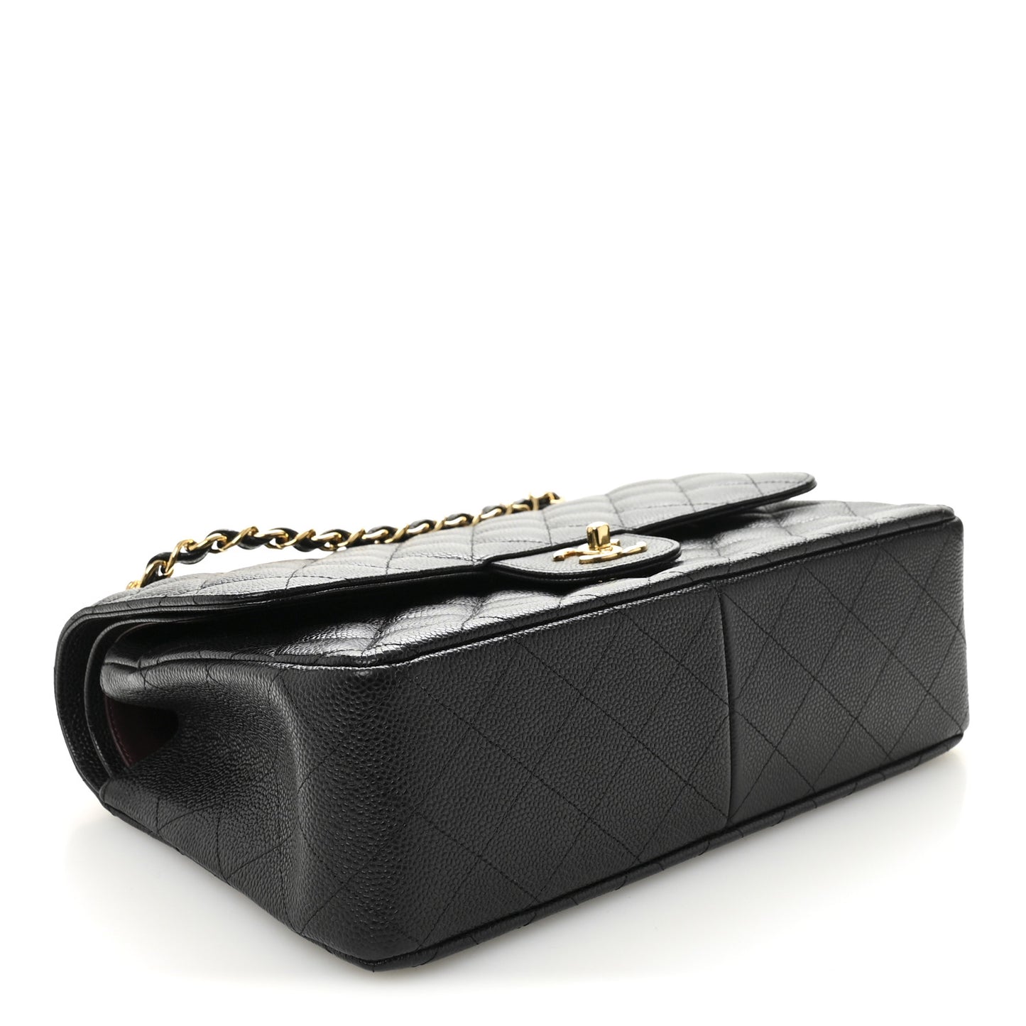 Caviar Quilted Jumbo Double Flap Black