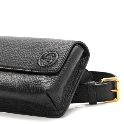 Gucci Pebbled Calfskin Soho Flap Belt Bag Black 11 of 11