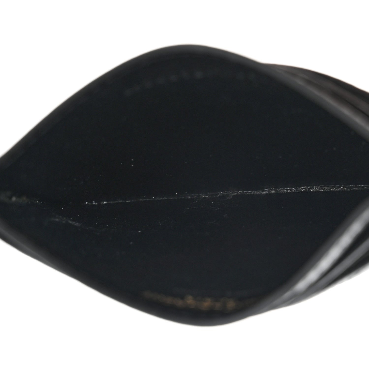 Saint Laurent Grain De Poudre Matelasse Chevron Monogram Credit Card Case Black 5 of 7