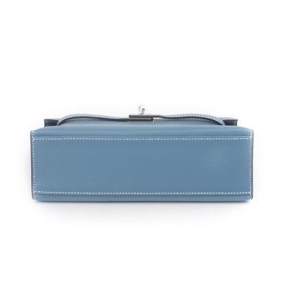 Hermes Swift Kelly Pochette Clutch Blue Jean 3 of 9