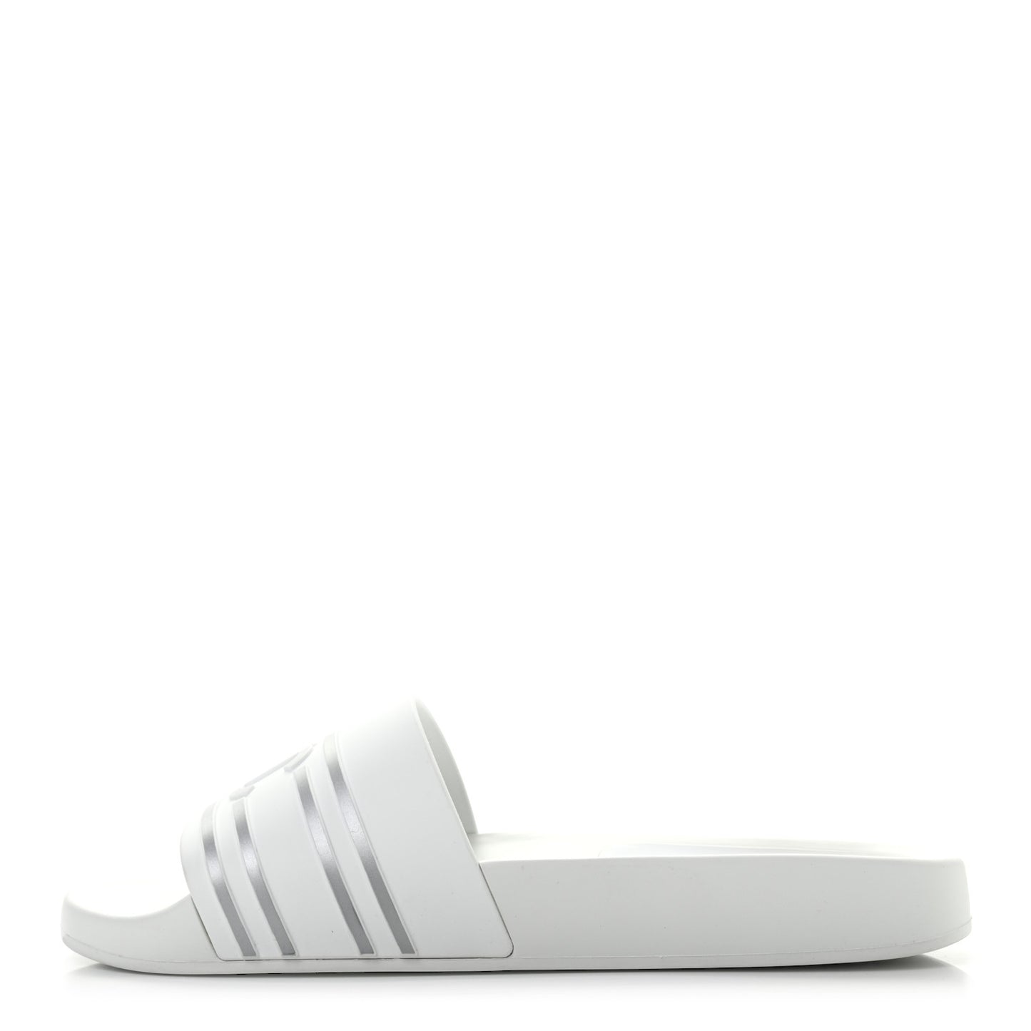 Rubber CC Flat Slide Sandals White