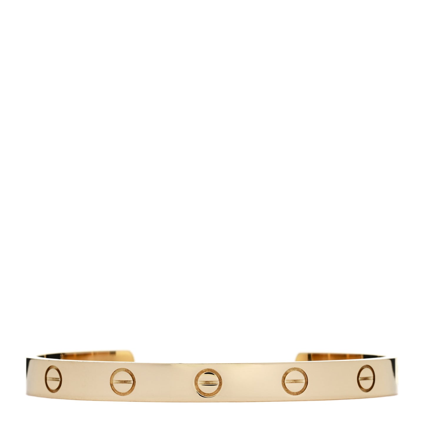 18K Yellow Gold LOVE Cuff Bracelet 17