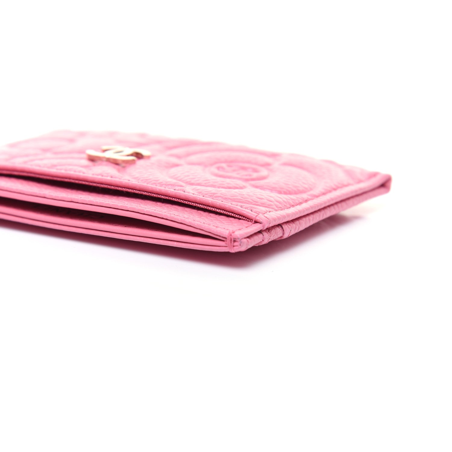 Chanel Caviar Camellia Embossed Card Holder Pink 8 of 14