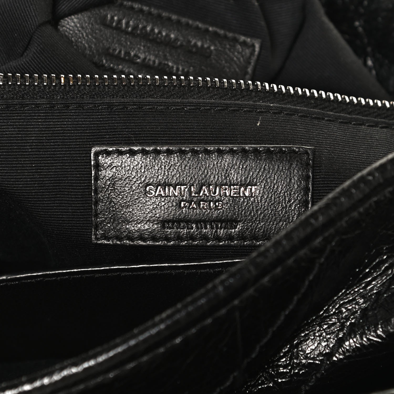 Saint Laurent Crinkled Calfskin Matelasse Monogram Medium Niki Chain Satchel Black 6 of 11