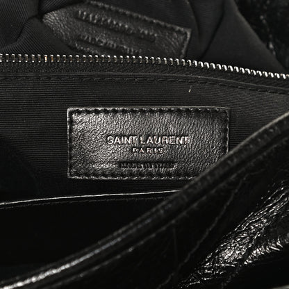 Saint Laurent Crinkled Calfskin Matelasse Monogram Medium Niki Chain Satchel Black 6 of 11