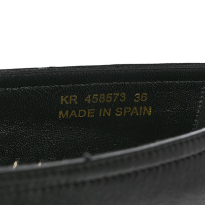 Saint Laurent Lambskin Monogram Espadrilles 36 Black 7 of 9