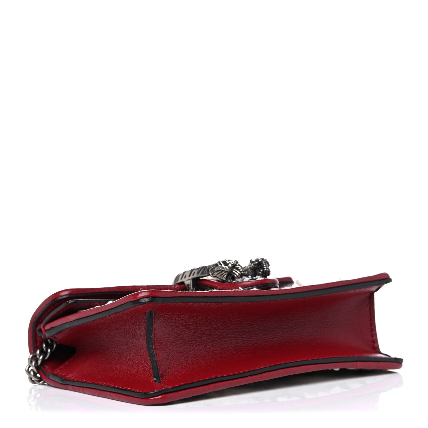 Gucci Tweed GG Monogram Super Mini Dionysus Shoulder Bag White Black Romantic Cherry 4 of 8