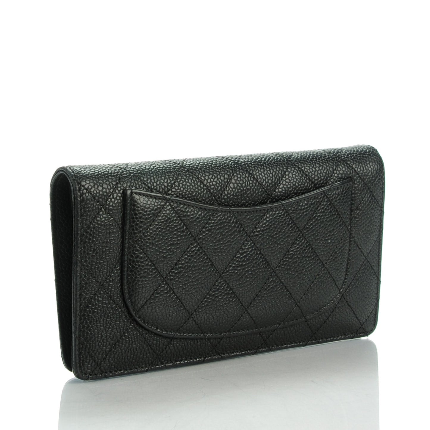 Caviar Quilted Yen Wallet Black