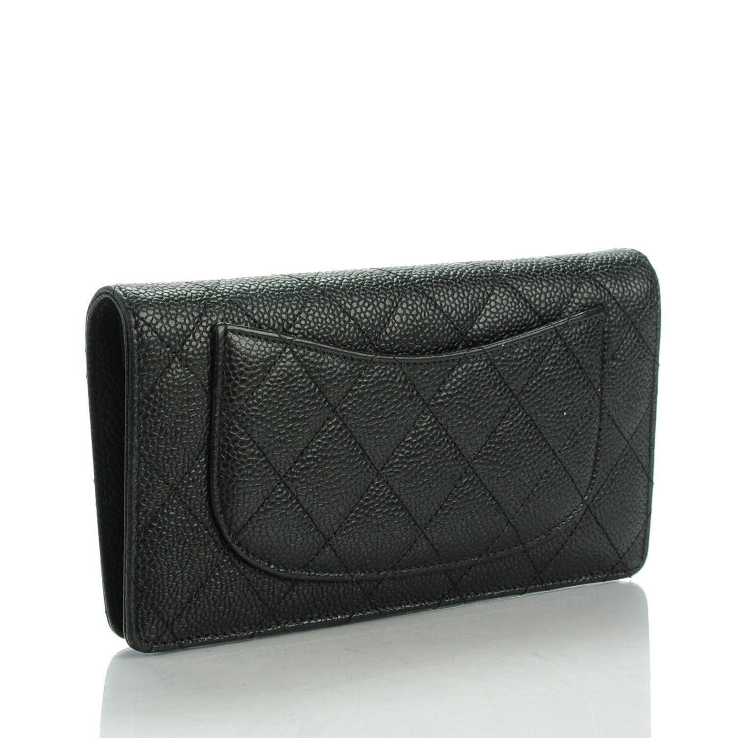 Chanel Caviar Quilted Yen Wallet Black 3 of 7