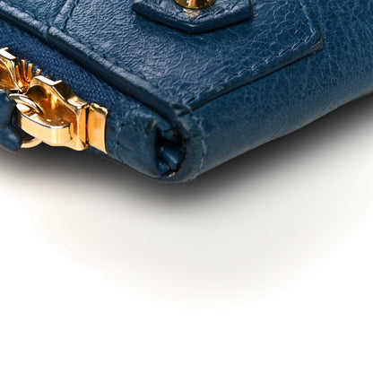 Balenciaga Agneau Classic Hardware Small Pouch Bleu Profond 9 of 12