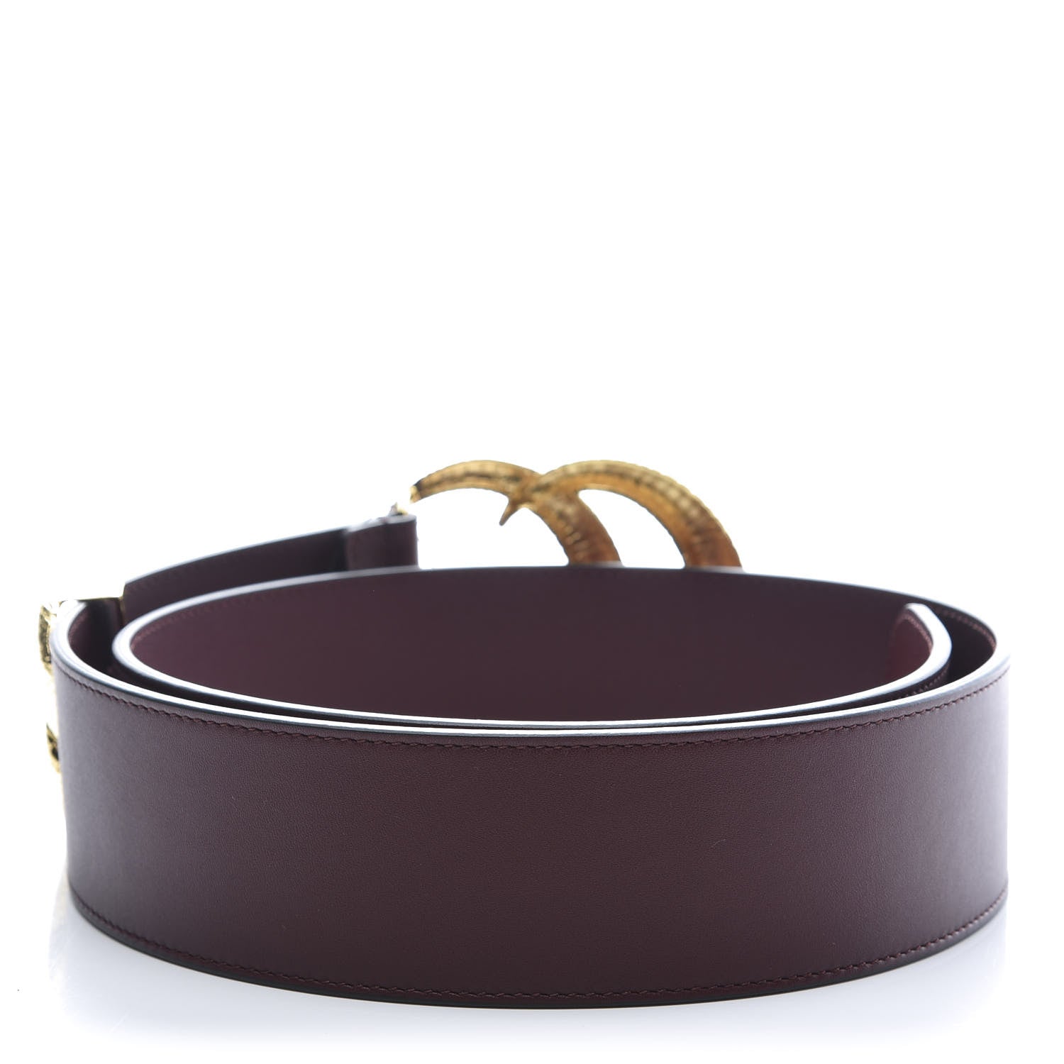 Gucci Calfskin Lizard Double G 50mm Belt 90 36 Vintage Bordeaux 2 of 6