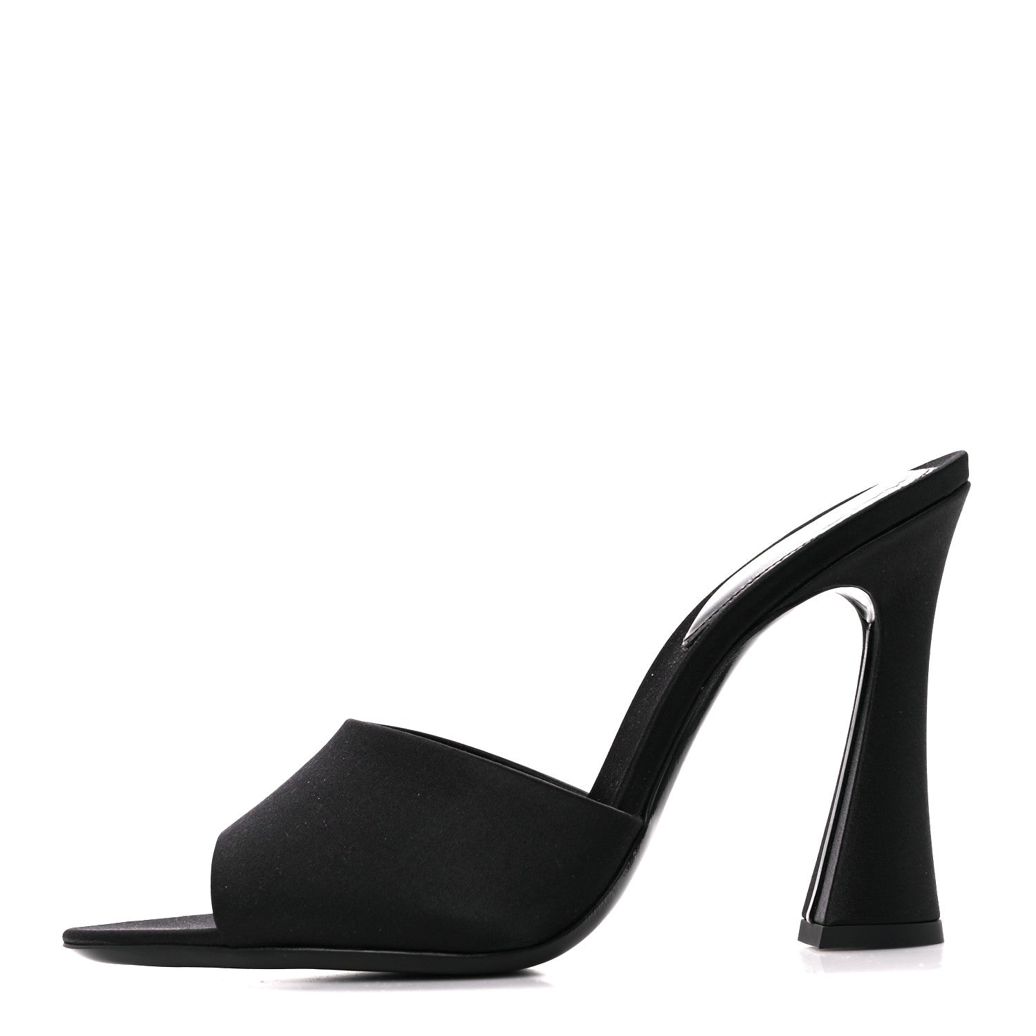 Saint Laurent Crepe Satin Gippy Mule Sandals 38 Black 1 of 9
